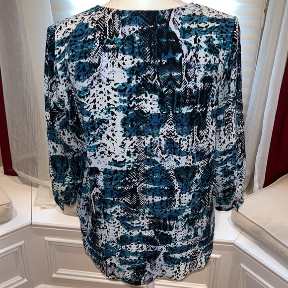 Apt 9 blouse dress work shirt top silky sz small V neck casual business blouse - Picture 6 of 8